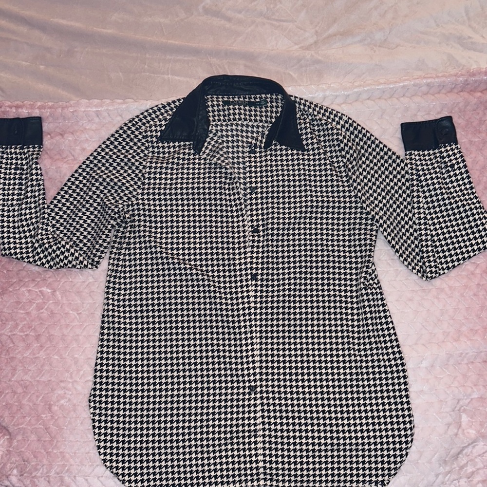 Lauren Ralph Lauren houndstooth button up long sleeve women’s medium